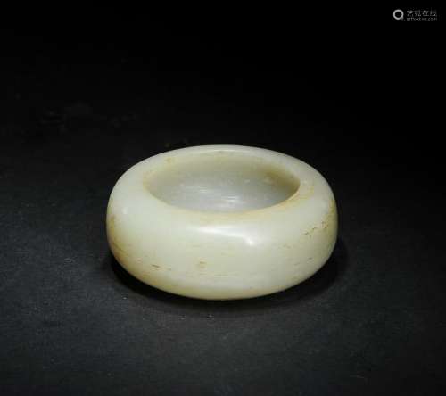 Chinese White Jade Carved Water Coupe, 19th Century