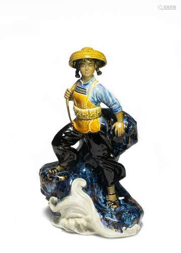 Cultural Revolution Period Female Soldier Statue