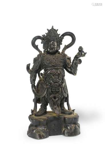 Chinese Bronze Statue of a Guardian, Ming Dynasty