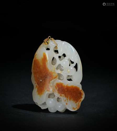 Chinese White Jade Toggle with Squirrel, 18th Century