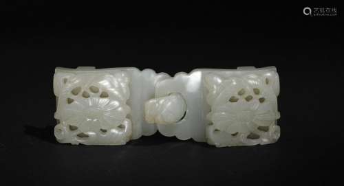 Chinese White Jade Carved Buckle, 18th Century