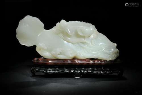 Chinese White Jade Carving of a Fish, Ming