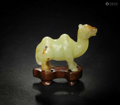 Chinese Yellow Jade Carving of Camel, Song Dynasty