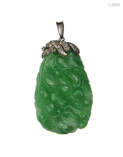 Chinese Jadeite Carving Pendant, 19th Century