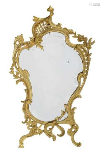 Louis XV-Style Gilt-Bronze Boudoir Mirror