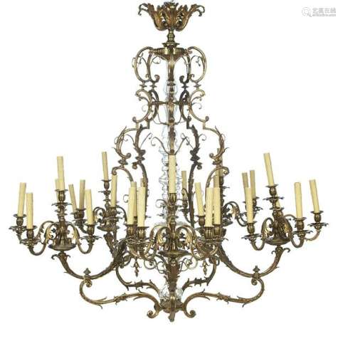 French Gilt-Bronze and Crystal Chandelier