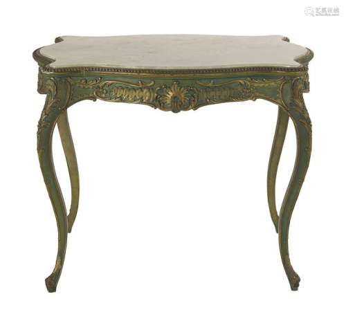 Louis XV-Style Onyx-Top Center Table