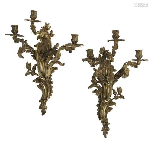 Pair of Louis XV-Style Bronze Sconces