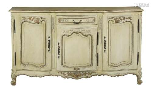 Louis XV-Style Painted and Parcel-Gilt Buffet