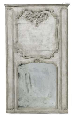 Louis XV-Style Painted Trumeau Mirror