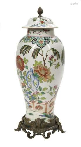 Continental Ormolu-Mounted Porcelain Vase