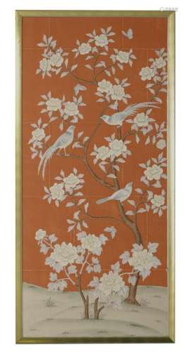 Dual Gracie, New York, Framed Chinoiserie Panels