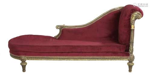 Large Louis XVI-Style Parcel-Gilt Recamier