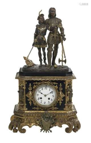 Louis-Philippe Gilt-Bronze & Marble Figural Clock