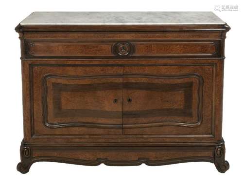 Louis-Philippe Rosewood and Marble-Top Commode