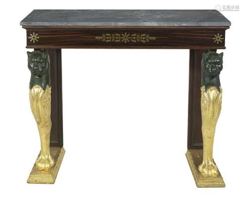 Regency Rosewood Marble-Top Side Table