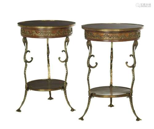 Pair of French Mahogany Side Tables