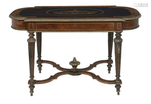 Victorian Bronze-Mounted Maple Center Table