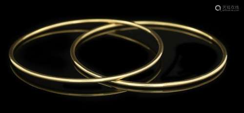 Two Gold Bangle Bracelets