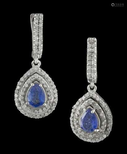 Sapphire and Diamond Earrings