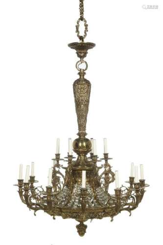 Bronze and Glass Chandelier