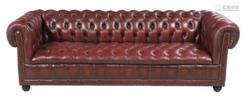 Edwardian-Style Leather Chesterfield Sofa