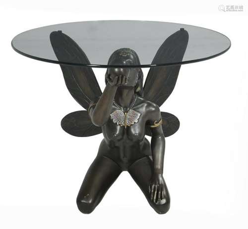 Art Deco-Style Plate Glass Center Table