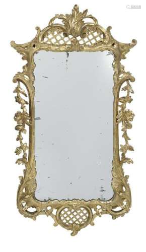 English Chippendale-Style Giltwood Mirror