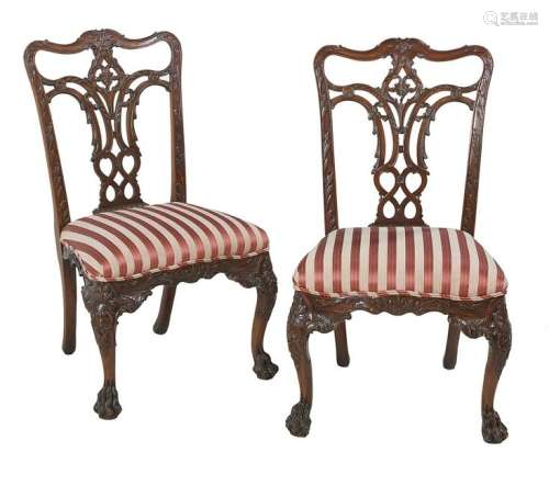 Pair of George II-Style Mahogany Side Chairs