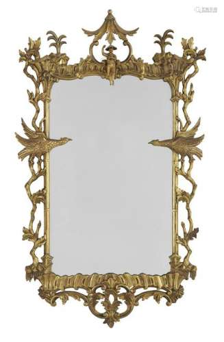 Chinese Chippendale-Style Giltwood Mirror