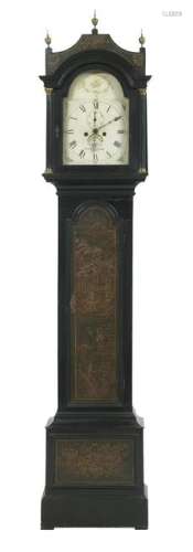 Queen Anne Chinoiserie-Decorated Tall Case Clock