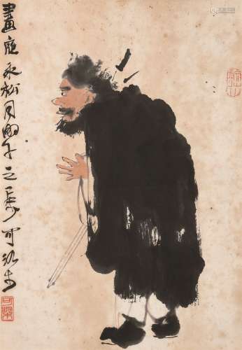 李可染（1907～1991） 钟馗 镜心 设色纸本