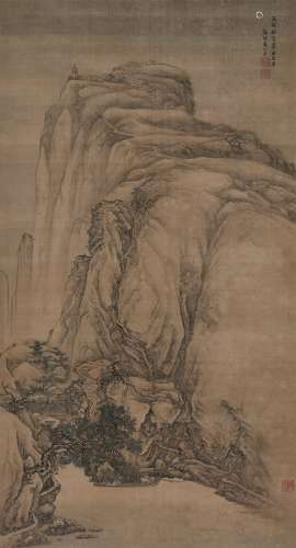 禹之鼎（1647～1716） 拟王右丞山水 立轴 设色绢本
