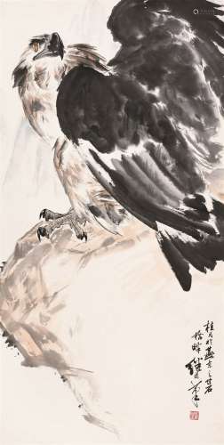 刘继卣（1918～1983） 雄鹰 立轴 设色纸本
