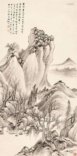 冯超然（1882～1954） 仿李成山水 立轴 水墨纸本