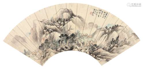 吴石僊（1845～1916） 仿董其昌笔意 镜心 设色纸本