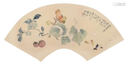 刘德六（1806～1875） 春蚕瓜果 镜心 设色纸本