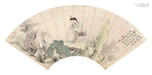 汪声远（1889～1969） 台洞春深 镜心 设色纸本