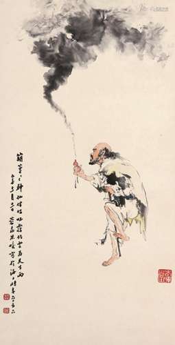 朱峻（1880～？） 葫芦神仙 立轴 设色纸本