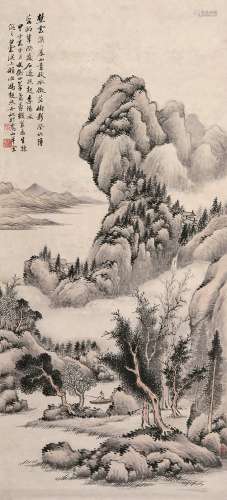 冯超然（1882～1954）（款） 山水 立轴 设色纸本