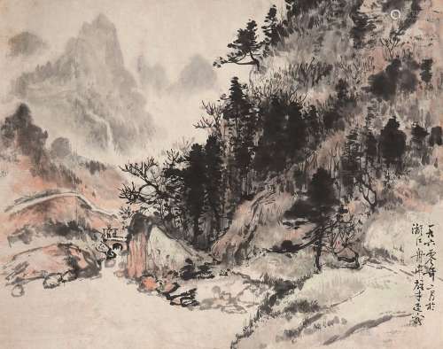 黎雄才（1910～2001） 漓江舟中速写 镜心 设色纸本