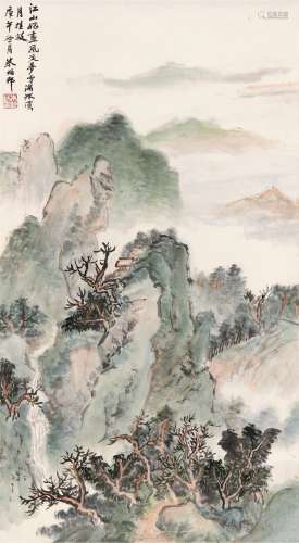 朱梅邨（1911～1993） 江山如画 立轴 设色纸本