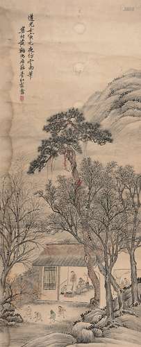 黄鞠（1796～1860） 仿曹云西山水 立轴 设色纸本