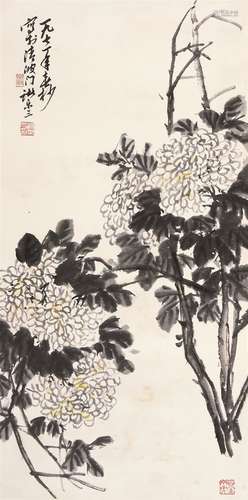 诸乐三（1902～1984） 菊花 镜心 设色纸本