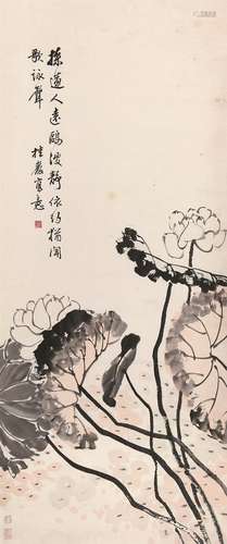 张赐宁（1743～1818） 荷花 立轴 水墨纸本