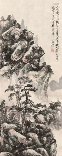 黄宾虹（1865～1955） 山居图 立轴 设色纸本