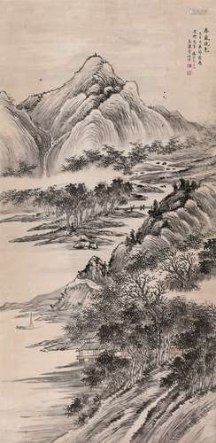 王季迁（1906～2003） 春岚晓色 立轴 水墨纸本