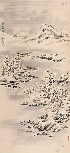 黄独峰（1913～1998） 雪景 立轴 设色纸本