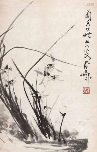 蒋风白（1915～2004） 墨兰 镜心 水墨纸本