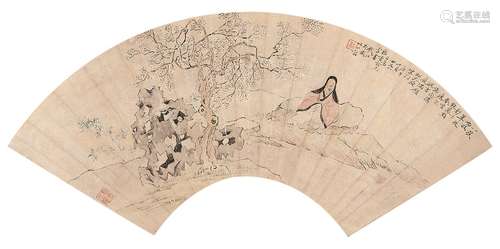 钱杜（1764～1845） 高士听泉 镜心 设色纸本